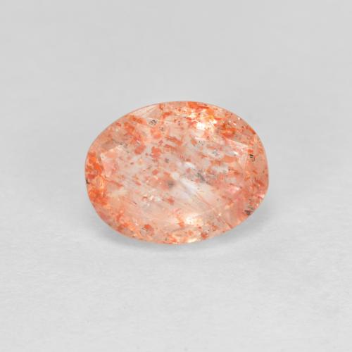 Pierre de soleil orange naturelle coupe ovale, 1,33 ct, translucide