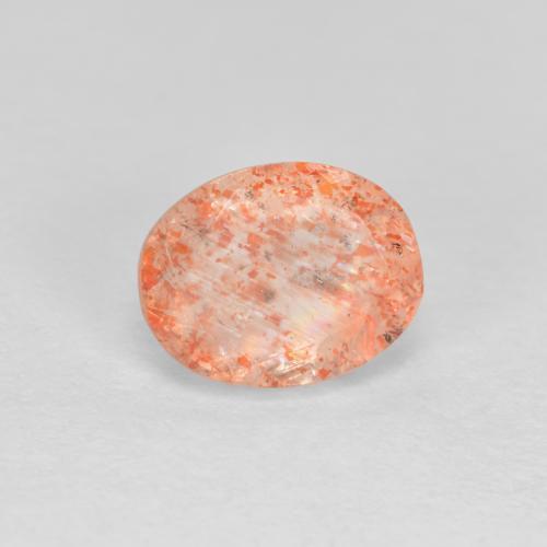 Pierre de soleil orange naturelle coupe ovale, 1,33 ct, translucide