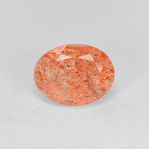 Pierre de soleil orange naturelle coupe ovale, 1,37 ct, translucide