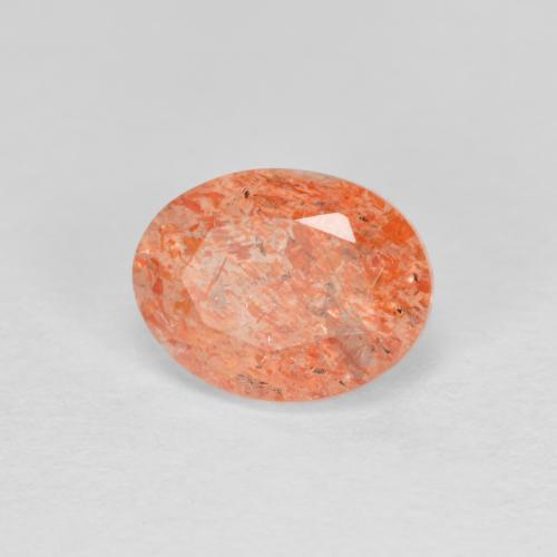Pierre de soleil orange naturelle coupe ovale, 1,37 ct, translucide