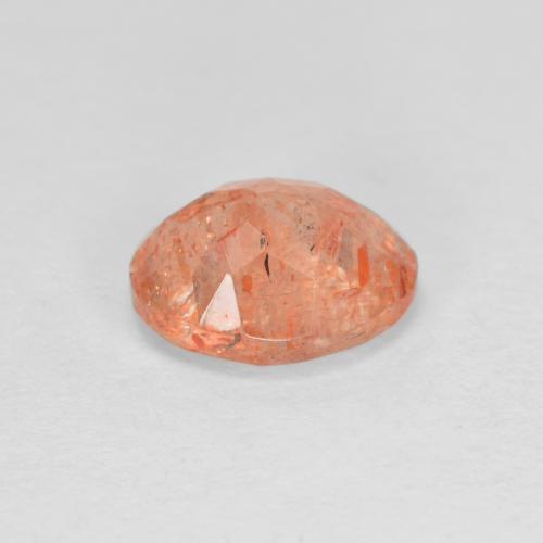 Pierre de soleil orange naturelle coupe ovale, 1,37 ct, translucide