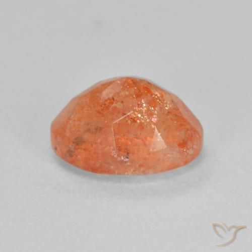 Pierre de soleil Orange vif naturelle ovale, 1.49 ct, Translucide