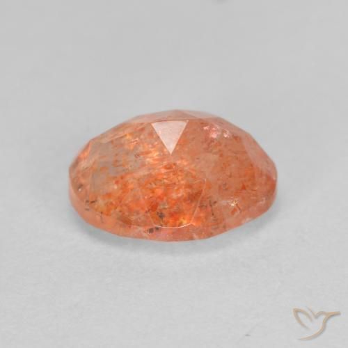 Pierre de soleil Orange vif naturelle ovale, 1.45 ct, Translucide