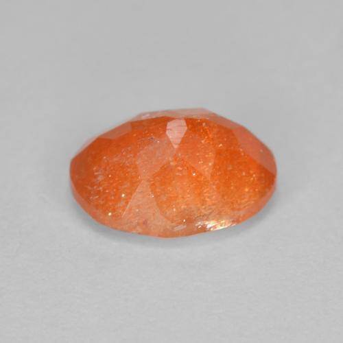 Pierre de Soleil  Orange rougeâtre naturelle Coupe ovale, 1.31 ct, Translucide