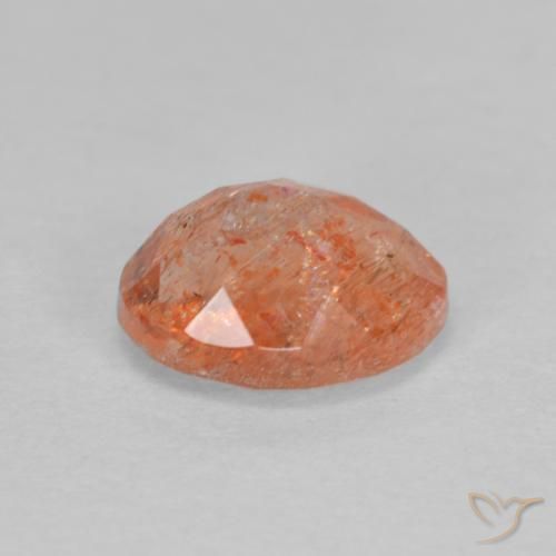 Pierre de soleil Orange pamplemousse naturelle ovale, 1.41 ct, Translucide