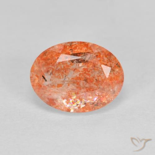 1.41ct Naturel Orange gingembre Pierre de soleil, ovale, Translucide