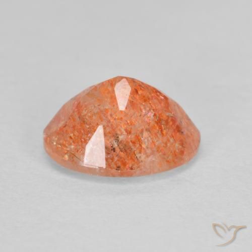 Pierre de soleil Orange rougeâtre naturelle ovale, 1.34 ct, Translucide