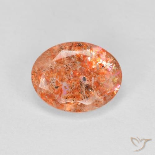 1.22ct Naturel Orange gingembre Pierre de soleil, ovale, Translucide