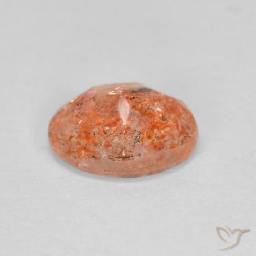 Pierre de soleil Orange gingembre naturelle ovale, 1.22 ct, Translucide