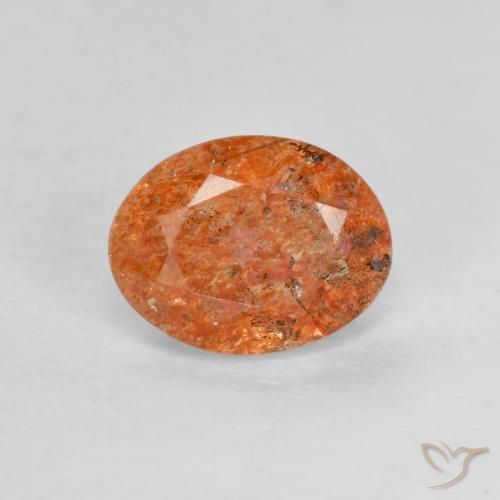 1.30ct Naturel Orange moyen Pierre de soleil, ovale, Translucide
