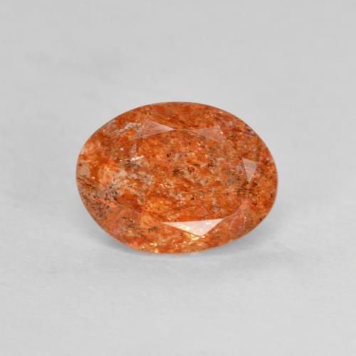 Pierre de soleil orange naturelle coupe ovale, 1,27 ct, translucide