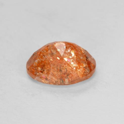 Pierre de soleil orange naturelle coupe ovale, 1,27 ct, translucide