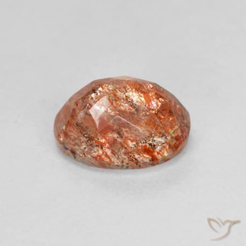 Pierre de soleil Orange chaud naturelle ovale, 1.53 ct, Translucide