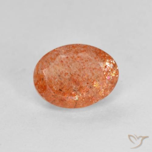 1.35ct Naturel Orange moyen Pierre de soleil, ovale, Translucide
