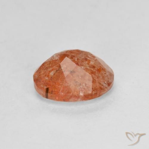 Pierre de soleil Orange rougeâtre naturelle ovale, 1.30 ct, Translucide