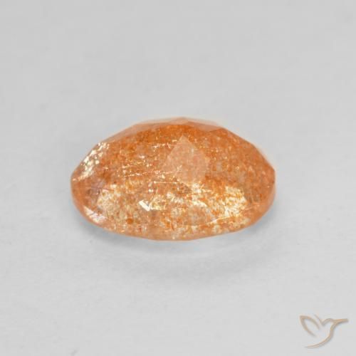 Pierre de soleil Orange foncé naturelle ovale, 1.44 ct, Translucide