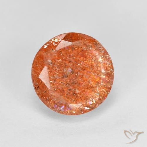 Pierre de Soleil  Orange moyen-léger naturelle Coupe roude, 1.55 ct, Translucide