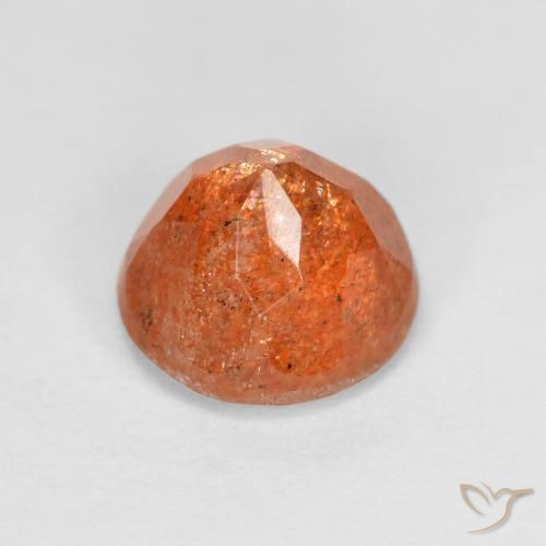 Pierre de Soleil  Orange moyen-léger naturelle Coupe roude, 1.55 ct, Translucide