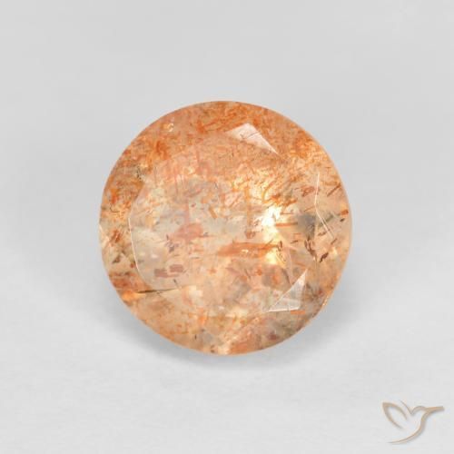 Pierre de soleil Orange pêche léger naturelle Tour, 1.42 ct, Transparent