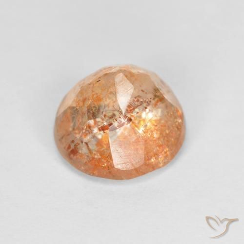Pierre de soleil Orange pêche léger naturelle Tour, 1.42 ct, Transparent
