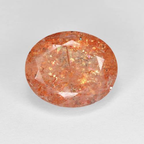 Pierre de Soleil  Orange rougeâtre naturelle Coupe ovale, 3.78 ct, Transparent