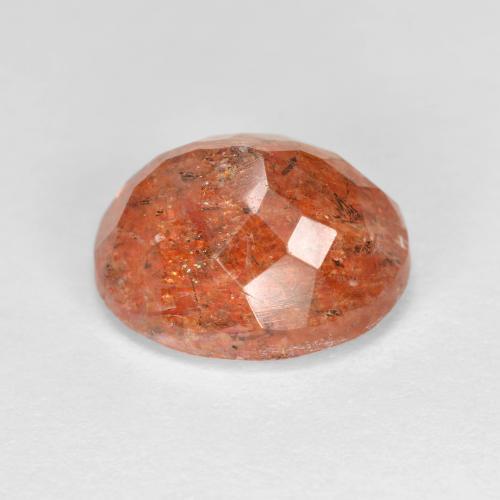 Pierre de Soleil  Orange rougeâtre naturelle Coupe ovale, 3.78 ct, Transparent