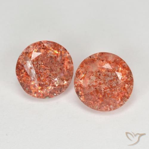 2.71ctw Naturel Orange chaud Pierre de soleil, Tour, Translucide