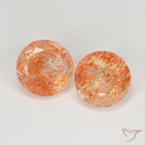 2.84ctw Naturel Orange moyen-léger Pierre de soleil, Tour, Transparent