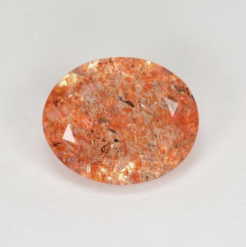 Pierre de soleil orange naturelle coupe ovale, 3,15 ct, transparent