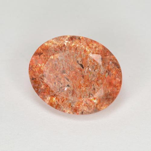 Pierre de soleil orange naturelle coupe ovale, 3,15 ct, transparent