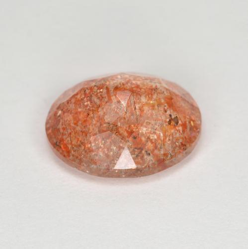 Pierre de soleil orange naturelle coupe ovale, 3,15 ct, transparent