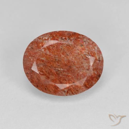 3.12ct Naturel Orange chaud Pierre de soleil, ovale, Translucide