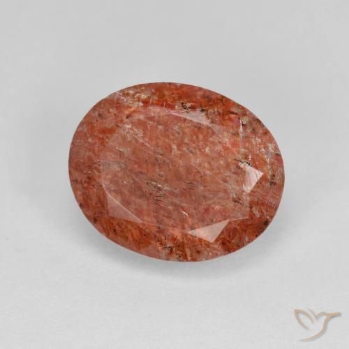 Pierre de soleil Orange chaud naturelle ovale, 3.12 ct, Translucide