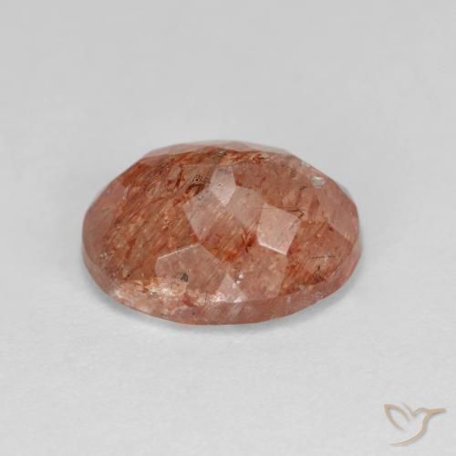 Pierre de soleil Orange chaud naturelle ovale, 3.12 ct, Translucide