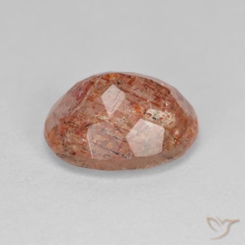 Pierre de soleil Orange chaud naturelle ovale, 3.40 ct, Translucide