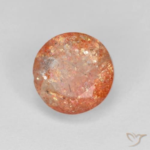 Pierre de soleil Orange pamplemousse naturelle Tour, 1.53 ct, Translucide