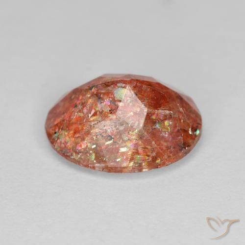 Pierre de soleil Orange rougeâtre naturelle ovale, 2.80 ct, Transparent