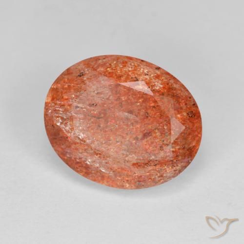 Pierre de soleil Orange pamplemousse naturelle ovale, 3.59 ct, Transparent