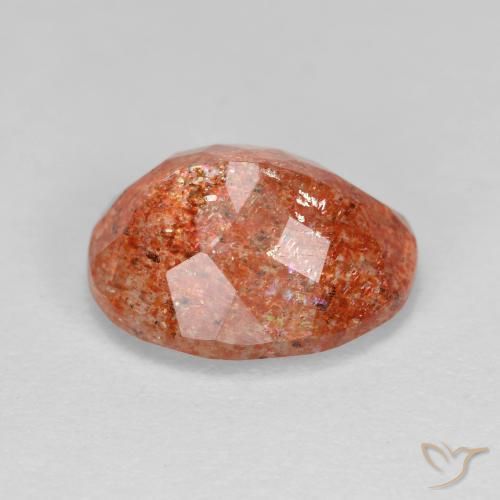 Pierre de soleil Orange pamplemousse naturelle ovale, 3.59 ct, Transparent