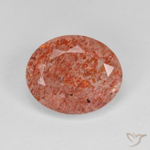 3.03ct Naturel Orange moyen Pierre de soleil, ovale, Transparent