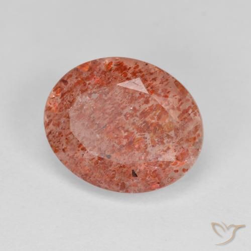 Pierre de soleil Orange moyen naturelle ovale, 3.03 ct, Transparent