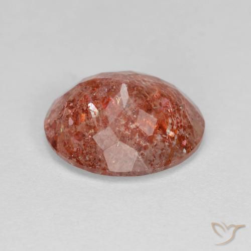Pierre de soleil Orange moyen naturelle ovale, 3.03 ct, Transparent