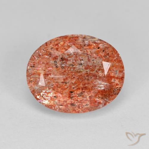 3.47ct Naturel Orange chaud Pierre de soleil, ovale, Transparent