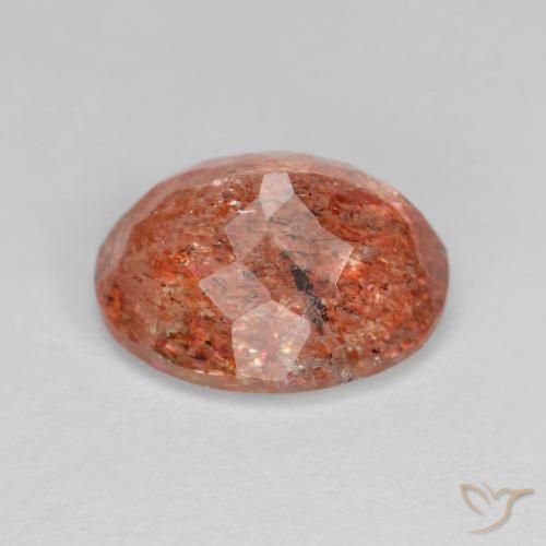 Pierre de soleil Orange chaud naturelle ovale, 3.47 ct, Transparent