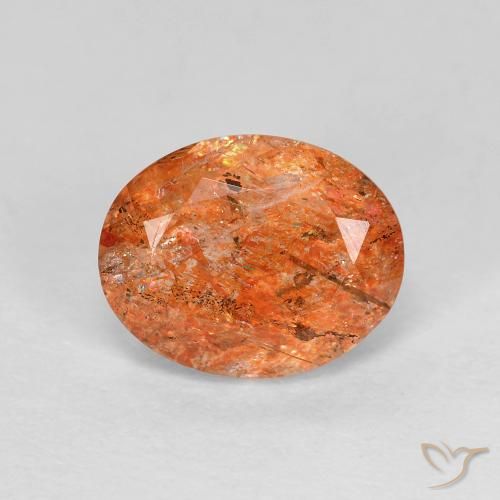 2.93ct Naturel Orange vif Pierre de soleil, ovale, Transparent