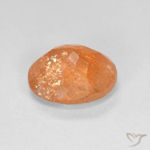 Pierre de soleil Orange igname naturelle ovale, 2.85 ct, Translucide
