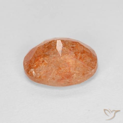 Pierre de soleil Orange rougeâtre naturelle ovale, 2.60 ct, Transparent