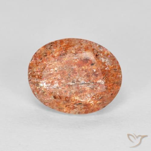 2.62ct Naturel Orange moyen Pierre de soleil, ovale, Transparent