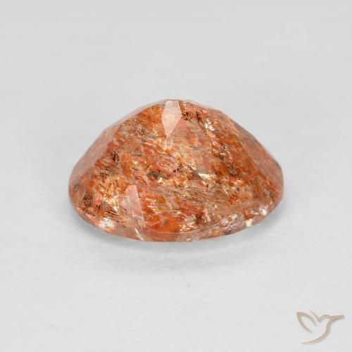 Pierre de soleil Orange moyen naturelle ovale, 2.62 ct, Transparent