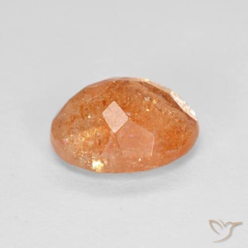 Pierre de soleil Orange foncé naturelle ovale, 2.51 ct, Transparent